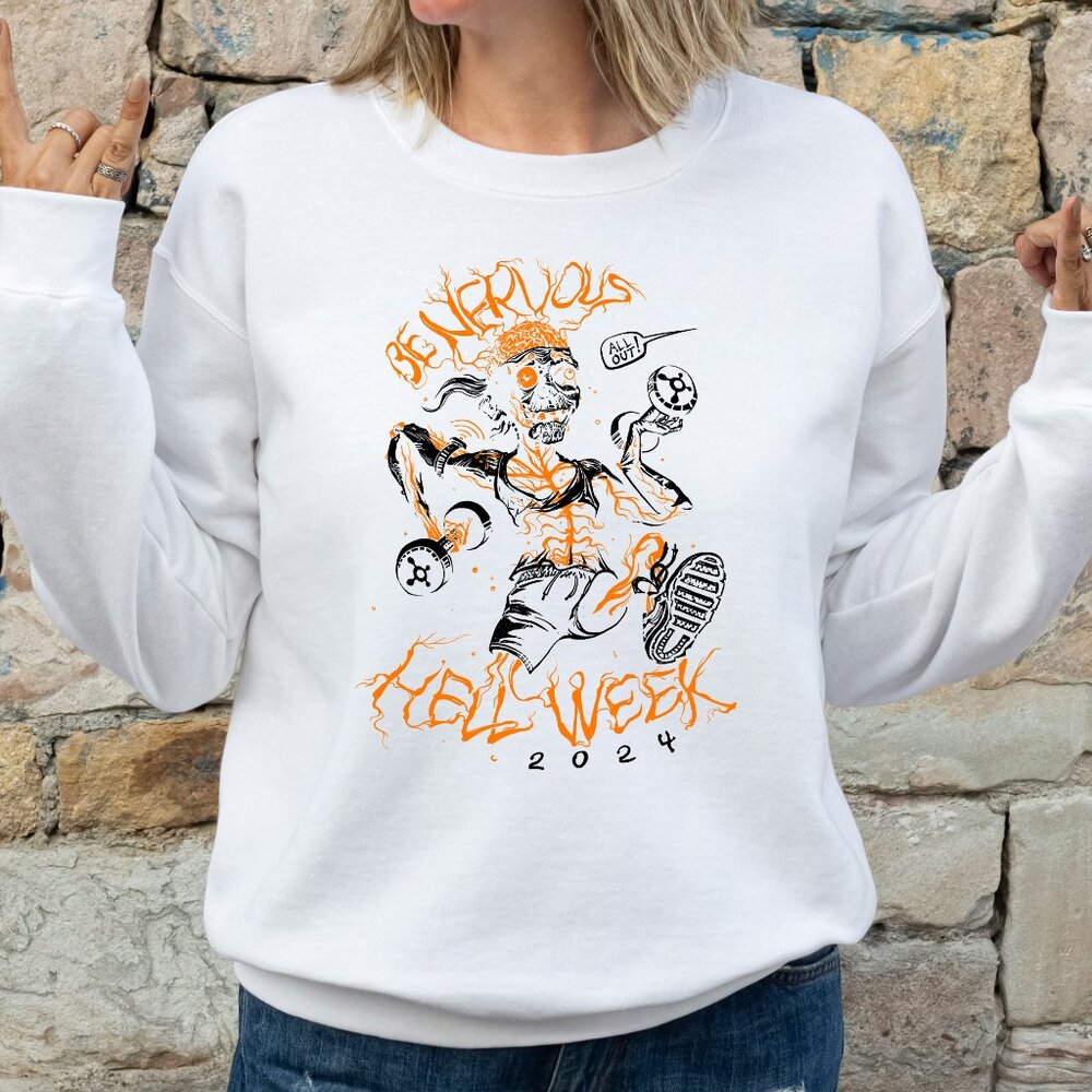 Orange Theory Hell Week 2024 crewneck sweatshirt WHITE